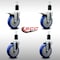 Service Caster 5'' SS Blue Poly Swivel 1-1/2'' Expanding Stem Caster Set 2 Total Lock Brakes, 4PK SCC-SSEXTTL20S514-PPUB-BLUE-2-S2-112 - alternate 2